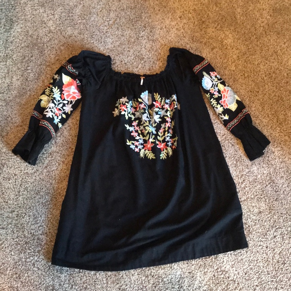 Free people black smock dress